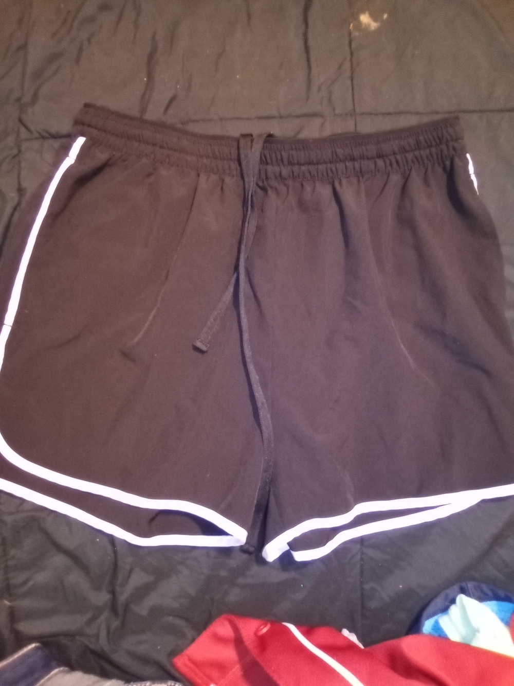 Black Men's Athletic Shorts with White Trim